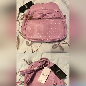 💝2/$30 KL928®️ Mickey/Minnie Mouse Pink 🩷 Polka-Dot Mini Backback -NWT